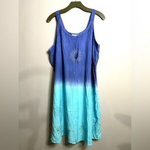 #5)  NWOT Raya Sun Blue and Teal Dress with adjustable strap on back